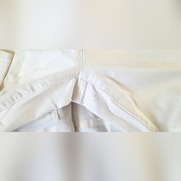 Eileen Fisher Organic Cotton Denim Slim Jean Jeans White Sz 10 USA Made Imported - Picture 4 of 8